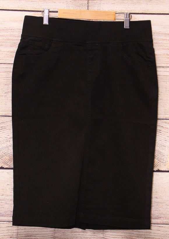 Black Stretch Jean Skirt
