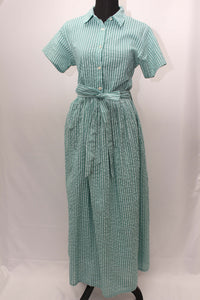 Siege Green Striped Long Dress