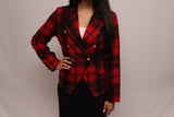 Vintage Buttoned Plaid Topcoat