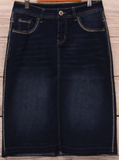 S-Pocket Detail Jean Skirt