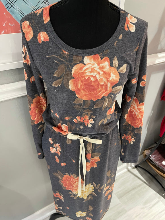 Flower Shirt Dress with pockets